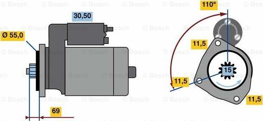 BOSCH 0 986 023 670 - Стартер abcparts.ee