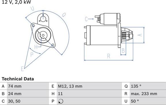 BOSCH 0 986 023 240 - Стартер abcparts.ee