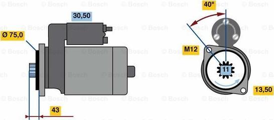 BOSCH 0 986 022 950 - Стартер abcparts.ee