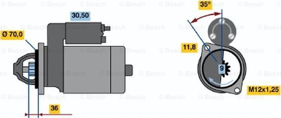 BOSCH 0 986 022 611 - Стартер abcparts.ee