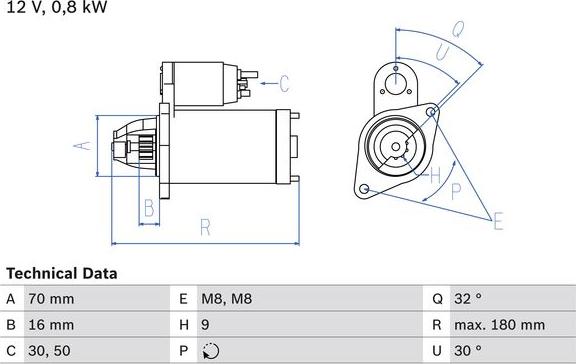 BOSCH 0 986 022 151 - Стартер abcparts.ee
