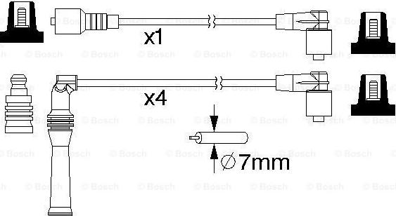 BOSCH 0 986 357 144 - Комплект проводов зажигания abcparts.ee