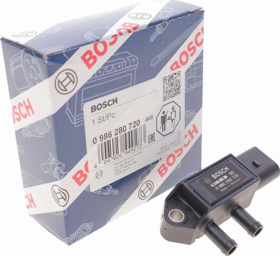 BOSCH 0 986 280 720 - Датчик, давление выхлопных газов abcparts.ee