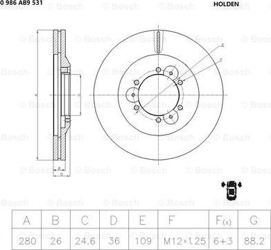 BOSCH 0 986 AB9 531 - Тормозной диск abcparts.ee