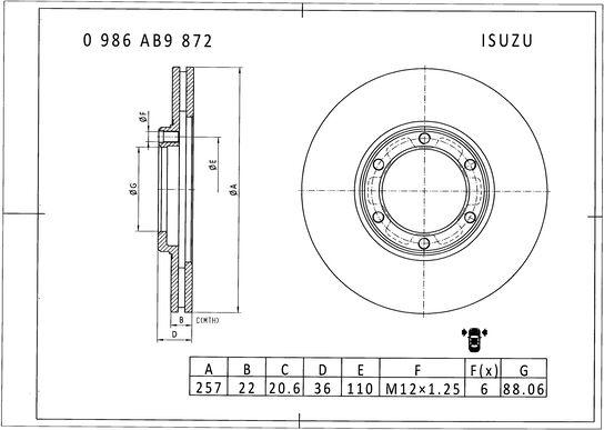 BOSCH 0 986 AB9 872 - Тормозной диск abcparts.ee