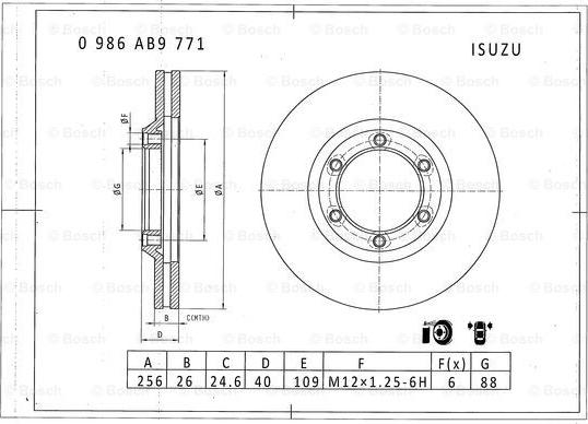BOSCH 0 986 AB9 771 - Тормозной диск abcparts.ee