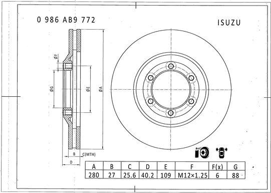 BOSCH 0 986 AB9 772 - Тормозной диск abcparts.ee