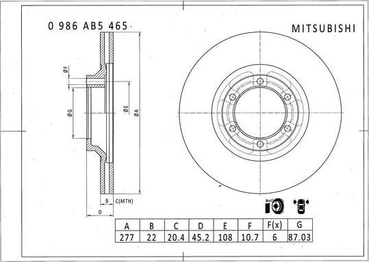 BOSCH 0 986 AB5 465 - Тормозной диск abcparts.ee