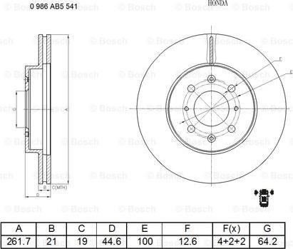 BOSCH 0 986 AB5 541 - Тормозной диск abcparts.ee
