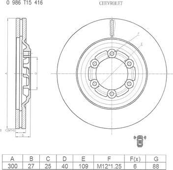 BOSCH 0 986 T15 416 - Тормозной диск abcparts.ee