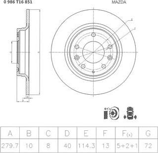 BOSCH 0 986 T16 851 - Тормозной диск abcparts.ee