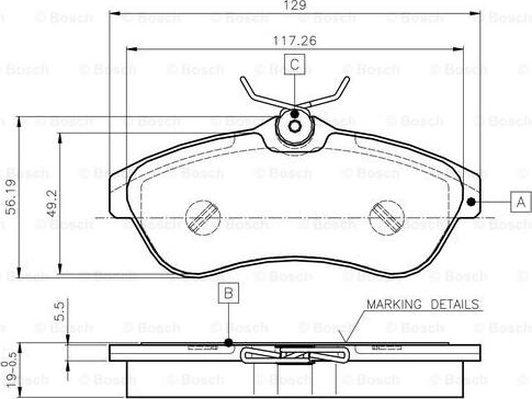 BOSCH 0 986 TB2 419 - Тормозные колодки, дисковые, комплект abcparts.ee