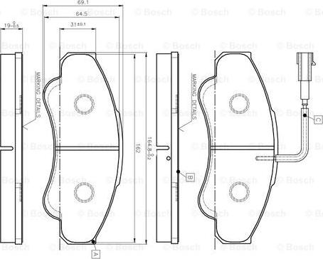 BOSCH 0 986 TB2 431 - Тормозные колодки, дисковые, комплект abcparts.ee