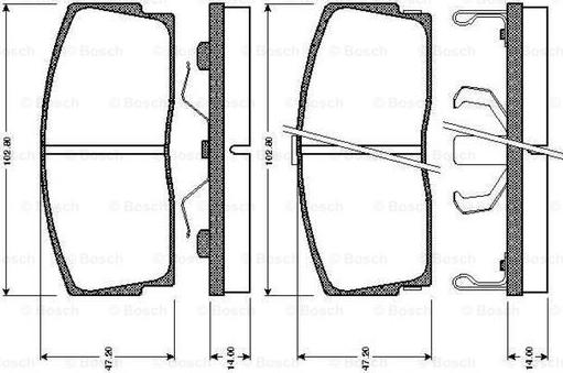 BOSCH 0 986 TB2 132 - Тормозные колодки, дисковые, комплект abcparts.ee