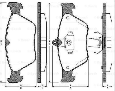 BOSCH 0 986 TB2 256 - Тормозные колодки, дисковые, комплект abcparts.ee