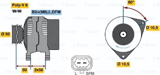 BOSCH 0 124 515 032 - Генератор abcparts.ee