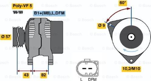 BOSCH 0 124 515 025 - Генератор abcparts.ee