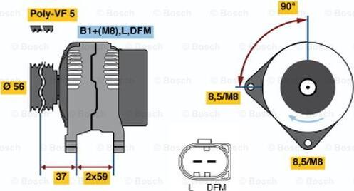 BOSCH 0 124 515 026 - Генератор abcparts.ee
