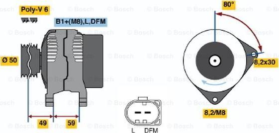 BOSCH 0 124 325 015 - Генератор abcparts.ee