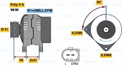 BOSCH 0 124 325 128 - Генератор abcparts.ee