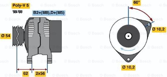 BOSCH 0 124 225 022 - Генератор abcparts.ee