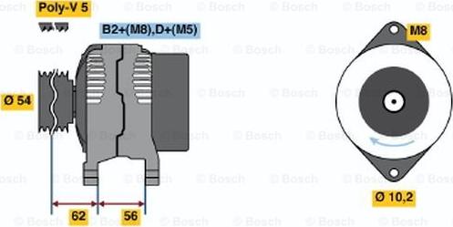 BOSCH 0 124 225 024 - Генератор abcparts.ee