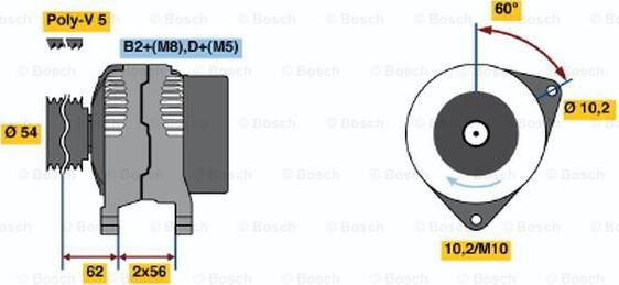 BOSCH 0 124 225 018 - Генератор abcparts.ee