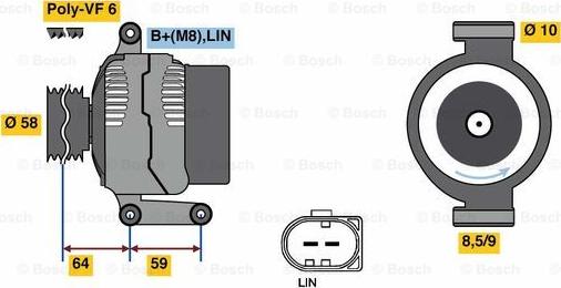 BOSCH 0 125 711 045 - Генератор abcparts.ee