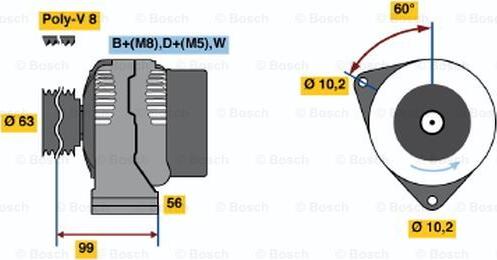 BOSCH 0 123 515 502 - Генератор abcparts.ee