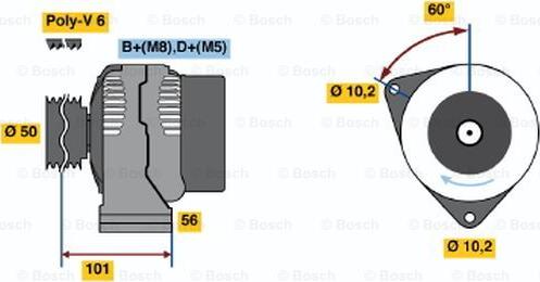 BOSCH 0 123 510 023 - Генератор abcparts.ee