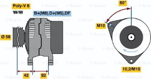 BOSCH 0 123 520 003 - Генератор abcparts.ee