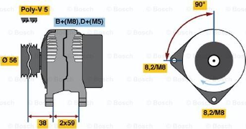 BOSCH 0 986 042 020 - Генератор abcparts.ee