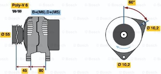 BOSCH 0 123 212 001 - Генератор abcparts.ee