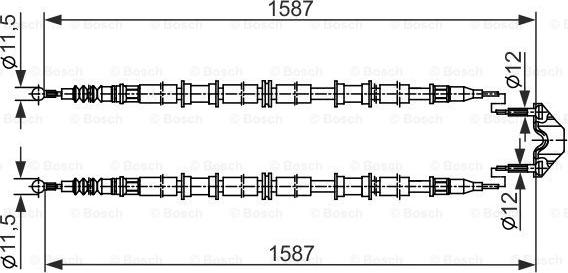 BOSCH 1 987 482 537 - Тросик, cтояночный тормоз abcparts.ee