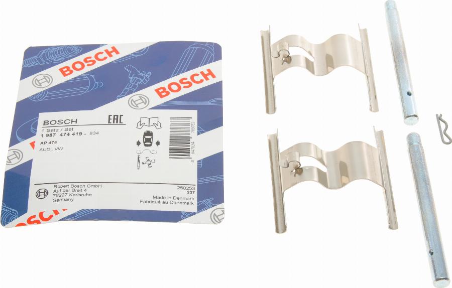 BOSCH 1 987 474 419 - Комплектующие для колодок дискового тормоза abcparts.ee