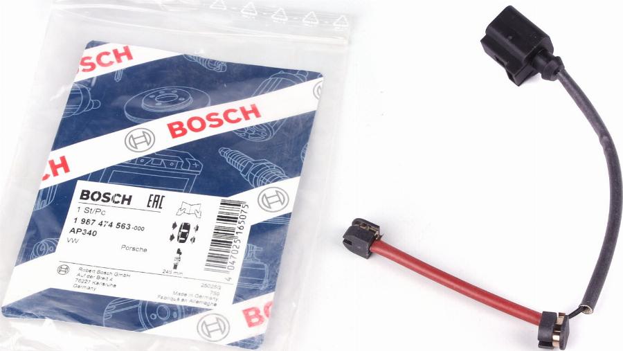 BOSCH 1 987 474 563 - Сигнализатор, износ тормозных колодок abcparts.ee
