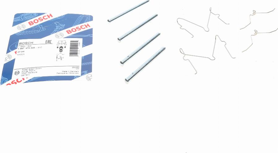 BOSCH 1 987 474 208 - Комплектующие для колодок дискового тормоза abcparts.ee