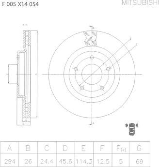BOSCH F 005 X14 054 - Тормозной диск abcparts.ee
