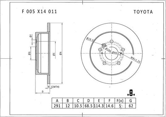 BOSCH F 005 X14 011 - Тормозной диск abcparts.ee
