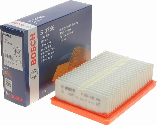 BOSCH F 026 400 756 - Воздушный фильтр двигателя abcparts.ee