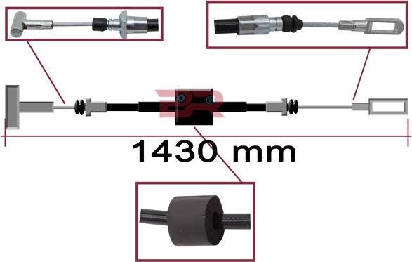 BOTTO RICAMBI BRFR1383 - Тросик, cтояночный тормоз abcparts.ee