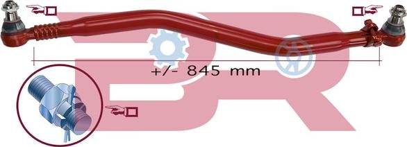 BOTTO RICAMBI BRST2919 - Продольная рулевая штанга, тяга abcparts.ee