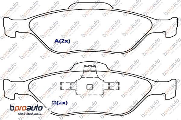 BPROAUTO 1BP30902AA - Тормозные колодки, дисковые, комплект abcparts.ee