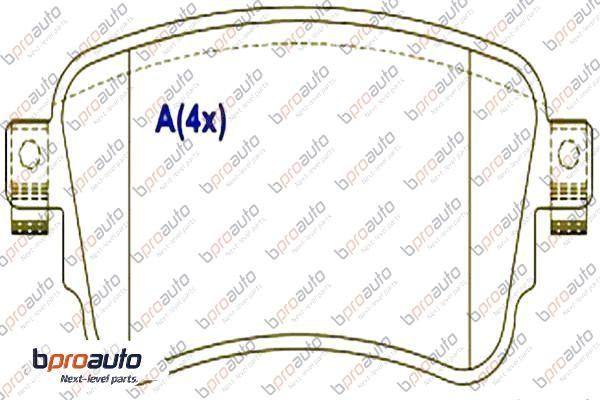 BPROAUTO 1BP31001AA - Тормозные колодки, дисковые, комплект abcparts.ee