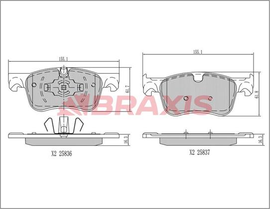 Braxis AA0515 - Тормозные колодки, дисковые, комплект abcparts.ee