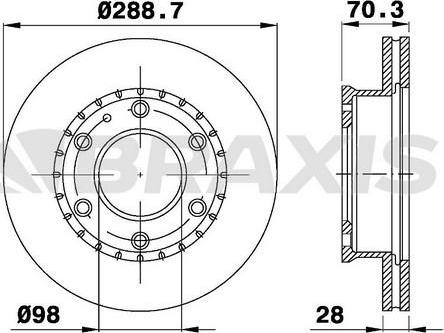 Braxis AD0313 - Тормозной диск abcparts.ee