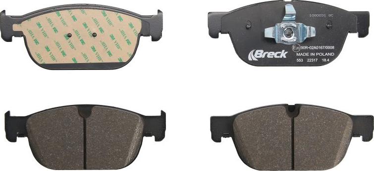 Breck 22317 00 553 00 - Тормозные колодки, дисковые, комплект abcparts.ee