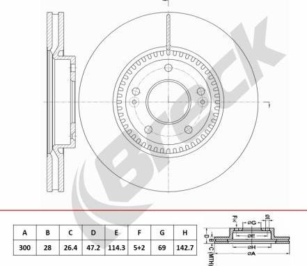 Breck BR 451 VA100 - Тормозной диск abcparts.ee