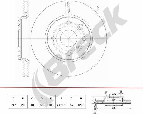 Breck BR 463 VA100 - Тормозной диск abcparts.ee