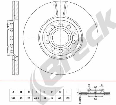 Breck BR 404 VA100 - Тормозной диск abcparts.ee